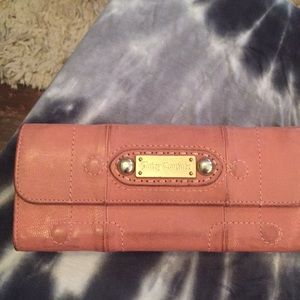 Juicy Couture pink leather hobo wallet